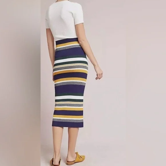 Anthropologie Callahan striped maxi skirt size M business casual convertible - Picture 5 of 12